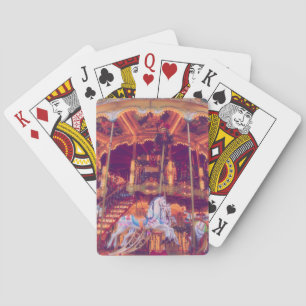 childhood dream - old horse carousel  poker cards