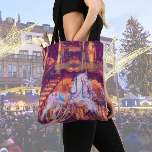 childhood dream - old horse carousel Tote Bag