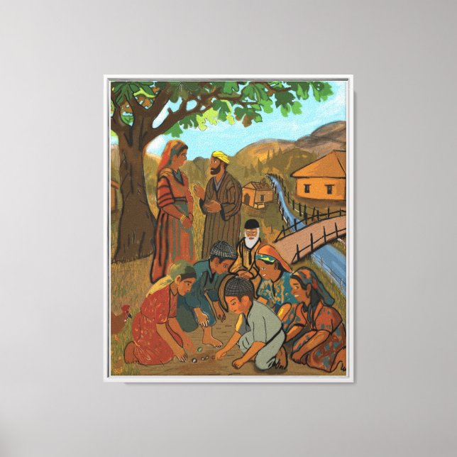 Childhood Echoes – A Moroccan Village Memory Canvas Print (Front)