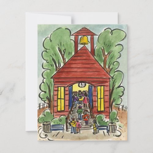 CHILDHOOD EDUCATION SCHOOL HOUSE CUTE INVITATION