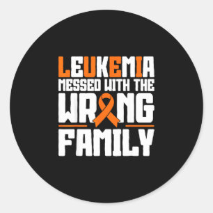 Childhood leukemia mom fighters orange ribbon classic round sticker