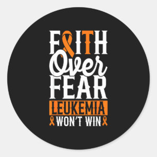 Childhood leukemia mom fighters orange ribbon classic round sticker