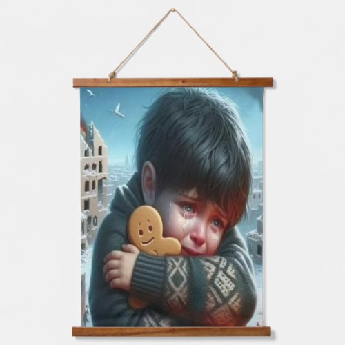 Childhood pain without peace Picture Ledge  Hanging Tapestry