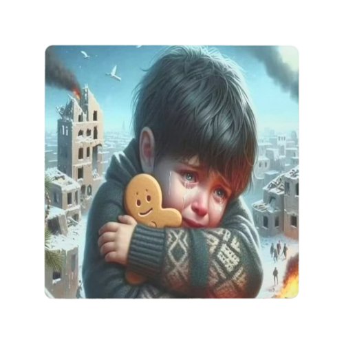 Childhood pain without peace Picture Ledge  Metal Print
