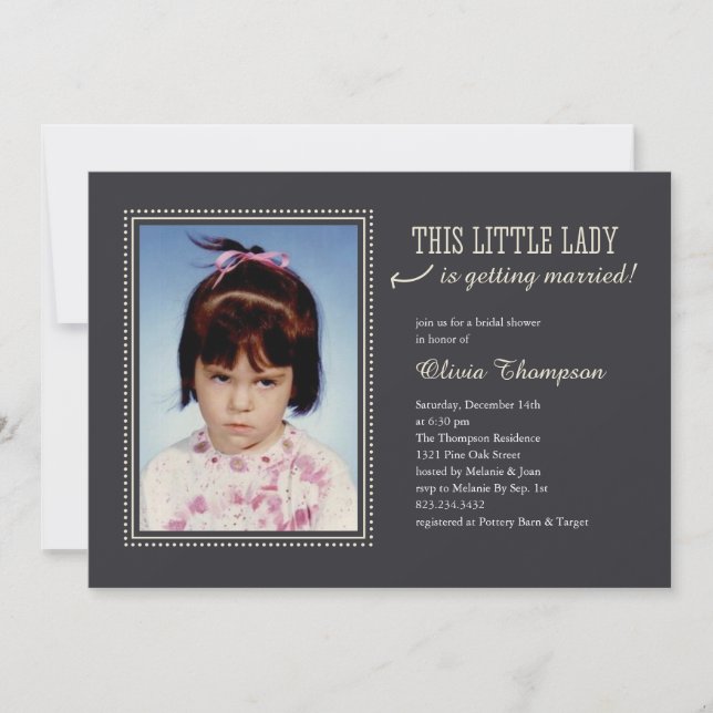 Childhood Photo Bridal Shower Invitations (Front)