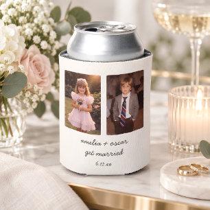 Childhood Photo Wedding Favor Vintage Snapshot Can Cooler