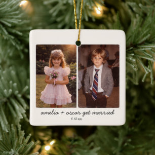 Childhood Photo Wedding Reception Christmas Favor Ceramic Ornament