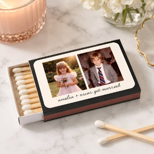 Childhood Photo Wedding Reception Cocktail Party Matchboxes