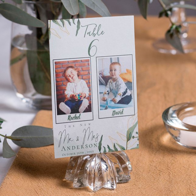 Childhood Photos Bride Groom Wedding Table Number (Creator Uploaded)