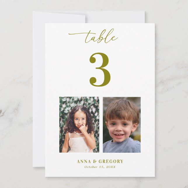 Childhood Pictures Photos Table 3 5x7 Wedding Invitation (Front)