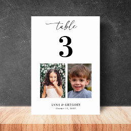 Childhood Pictures Photos Table 3 5x7 Wedding Invitation