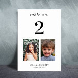 Childhood Pictures Photos Table Number 2 Wedding<br><div class="desc">Decorate your wedding table with this number card,  featuring bride and groom's childhood pictures and custom text of your choice. Easily add your own details by clicking on the "personalize" option.</div>