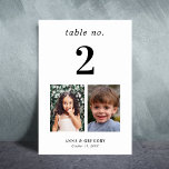 Childhood Pictures Photos Table Number 2 Wedding<br><div class="desc">Decorate your wedding table with this number card, featuring bride and groom's childhood pictures and custom text of your choice. Easily add your own details by clicking on the "personalize" option. 🌸 PLEASE NOTE: The size of this card is 3.5" x 5". If you’d like a larger size, please contact...</div>