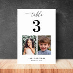 Childhood Pictures Photos Table Number 3 Wedding<br><div class="desc">Decorate your wedding table with this number card,  featuring bride and groom's childhood pictures and custom text of your choice. Easily add your own details by clicking on the "personalize" option.</div>