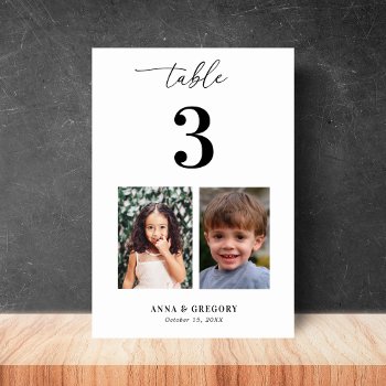 Childhood Pictures Photos Table Number 3 Wedding by LovelyVibeZ at Zazzle