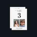 Childhood Pictures Table Number Wedding Card Sign<br><div class="desc">Decorate your wedding table with this number card, featuring bride and groom's childhood pictures and custom text of your choice. Easily add your own details by clicking on the "personalize" option. 🌸 PLEASE NOTE: The size of this card is 3.5" x 5". If you’d like a larger size, please contact...</div>