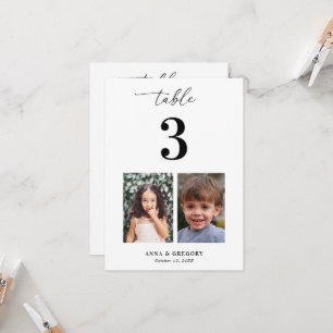 Childhood Pictures Table Number Wedding Card Sign