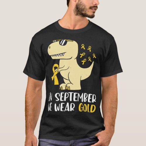 Childhood Ribbon In September We Wear Gold Childho T_Shirt