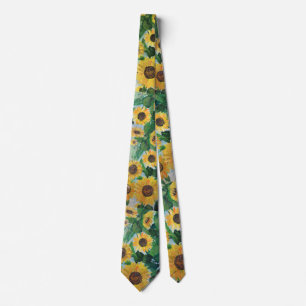 childhood sunflowers neck tie