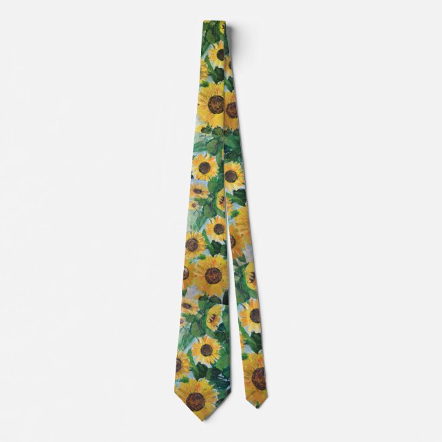 childhood sunflowers neck tie (Front)