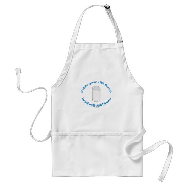 Childhood With Milk Nostalgia Slogan  Adult Apron (Front)