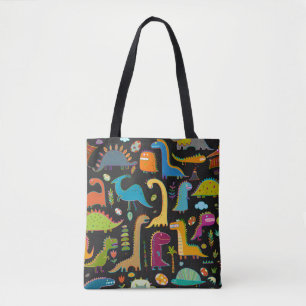 Childish Dinosaurs: Fun Seamless Pattern Tote Bag
