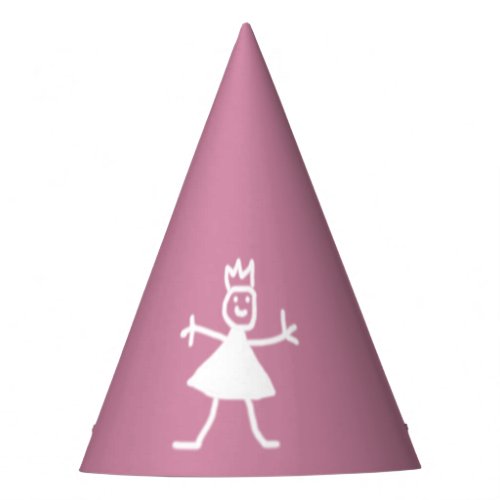 Childish Drawing Princess on any Color Party Hat