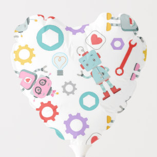 Childish Robots Colorful Mechanical Parts Tools Balloon