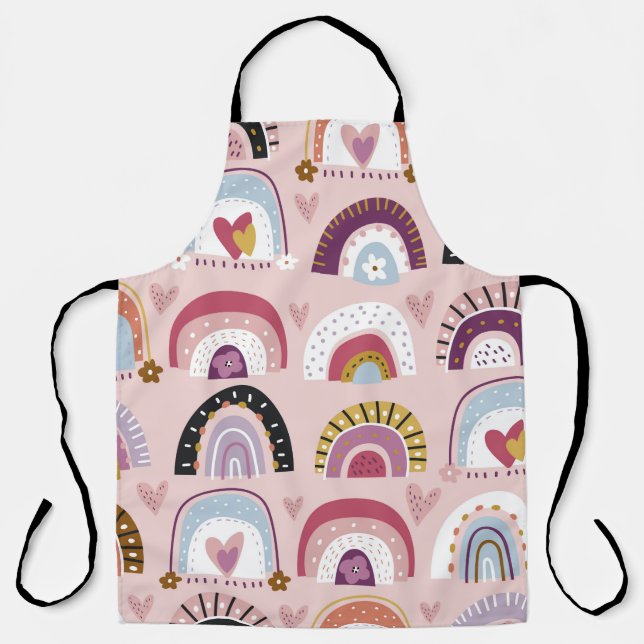 Childish seamless pattern with abstract hand drawn apron (Front)