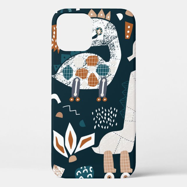 Childish seamless pattern with hand drawn dinosaur Case-Mate iPhone case (Back)