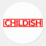 Childish Stamp Classic Round Sticker