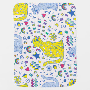 Childish Tiger and Rainbow Pattern Baby Blanket