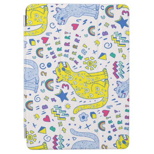 Childish Tiger and Rainbow Pattern iPad Air Cover