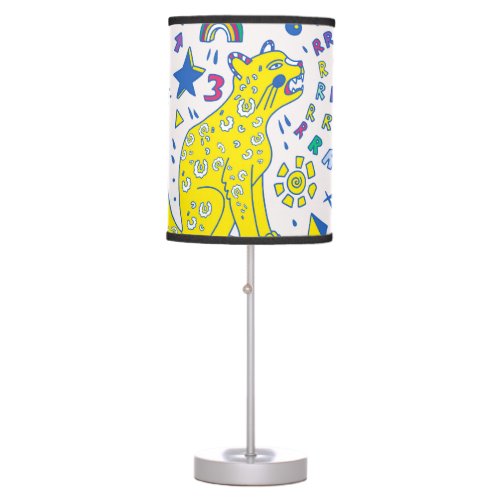 Childish Tiger and Rainbow Pattern Table Lamp