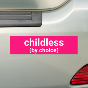 Childless by choice minimalist typography hot pink bumper sticker