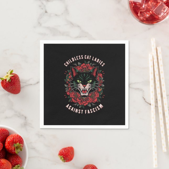 Childless Cat Ladies Against Fascism  Napkins (Insitu)