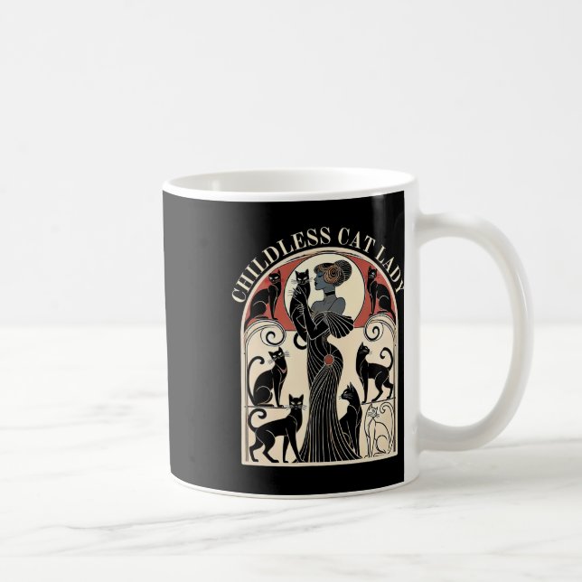 Childless Cat Ladies Cat Karma Retro Funny  Coffee Mug (Right)