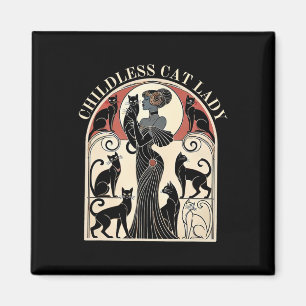 Childless Cat Ladies Cat Karma Retro Funny  Magnet