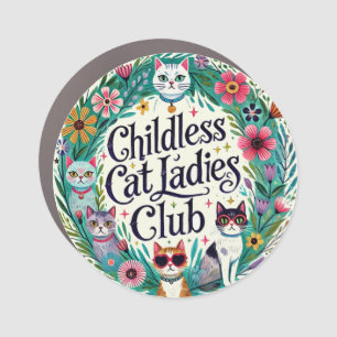Childless Cat Ladies Club Car Magnet