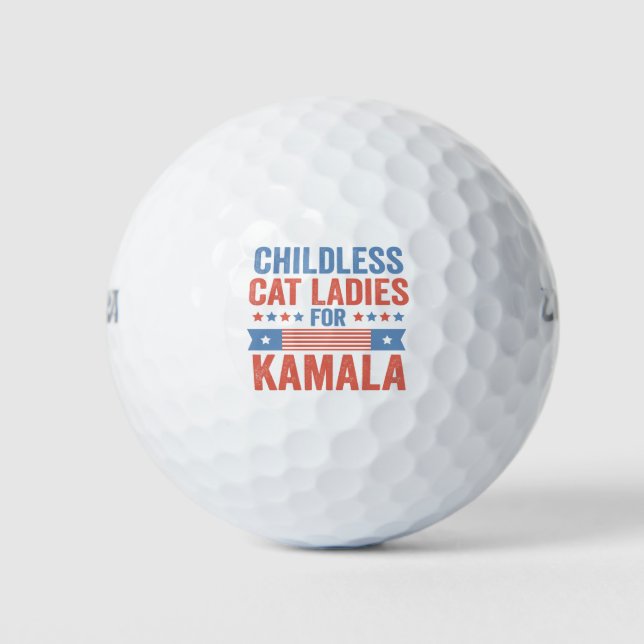 Childless Cat Ladies For Kamala 2024 Golf Balls (Front)