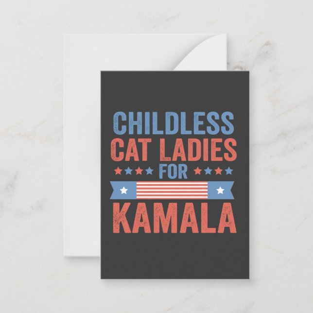 Childless Cat Ladies For Kamala 2024 Note Card (Front)