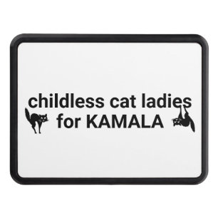 Childless cat ladies for Kamala funny black white Hitch Cover