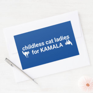 Childless cat ladies for Kamala funny cats blue Rectangular Sticker