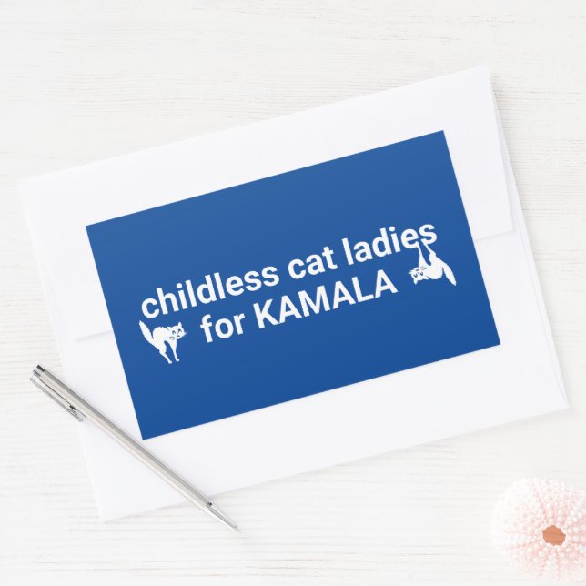 Childless cat ladies for Kamala funny cats blue Rectangular Sticker (Envelope)