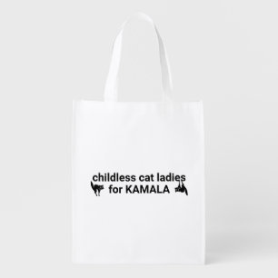 Childless cat ladies for Kamala funny cute cat Grocery Bag