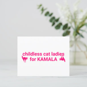 Childless cat ladies for Kamala funny pink cats Postcard