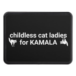 Childless cat ladies for Kamala funny white black Hitch Cover