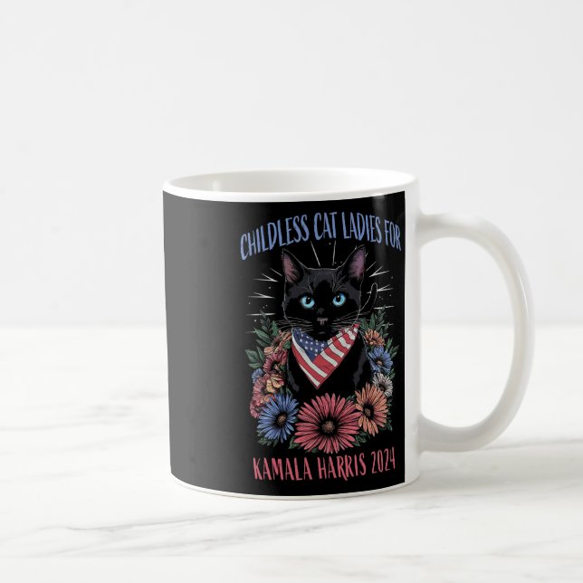 Childless Cat Ladies For Kamala Harris 2024 Electi Coffee Mug (Right)
