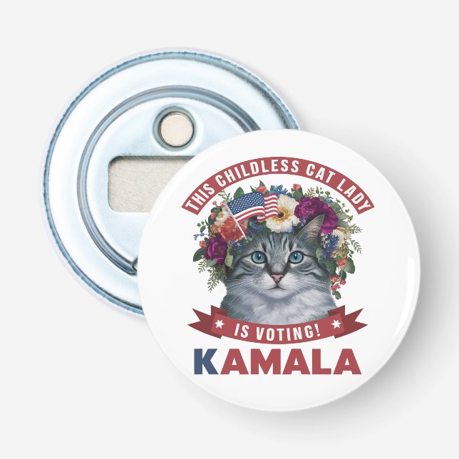 Childless Cat Ladies for kamala harris  Bottle Opener (Front)