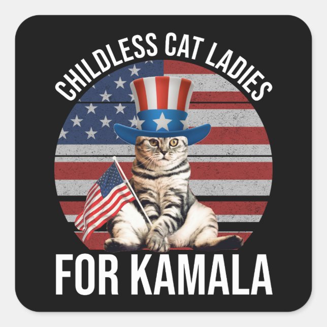 Childless Cat Ladies For Kamala Square Sticker (Front)